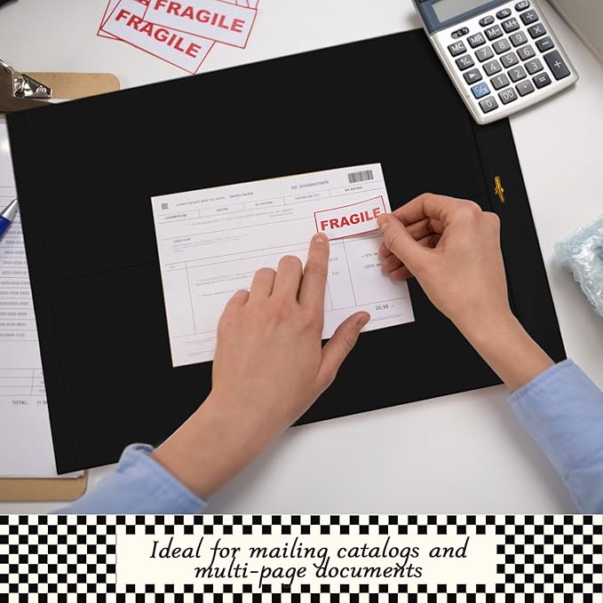 25 Pcs Clasp Envelope 14 x 18 Inch Large Manilla Envelopes with Clasp Closure for Mailing Thick Documents Home, Business, Legal or School Office Storing(Black)-DeskLoop Office