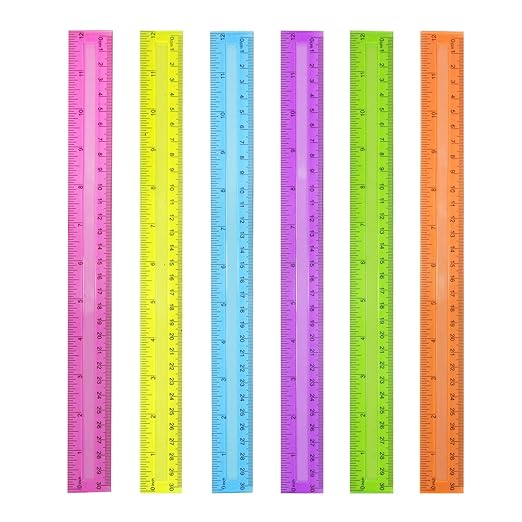 DAGONGREN 30 Pack Clear Plastic Rulers 12 Inch,Transparent Assorted Color Metric Bulk Rulers with Inches and Centimeters,Kids Ruler for School,Home,Office-DeskLoop Office