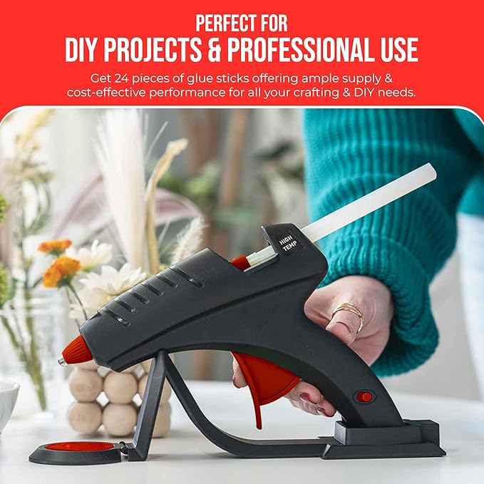 GlueSticksDirect Mini Size Hot Melt Glue Sticks for Glue Gun - Bulk 4in Army Green Glue Sticks - Great for Art Craft Repairs & Compatible w/Most Glue Guns - 5/16" X 4" (24 Sticks) - Made in USA-DeskLoop Office