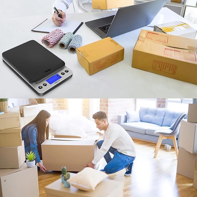 THINKSCALE Shipping Scale, 86lb Postal Scale with Hold and Tear Function, 5 Units, Auto-Off, Postage Scale for Packages Mailing Small Business, AC Adapter & Battery Included-DeskLoop Office