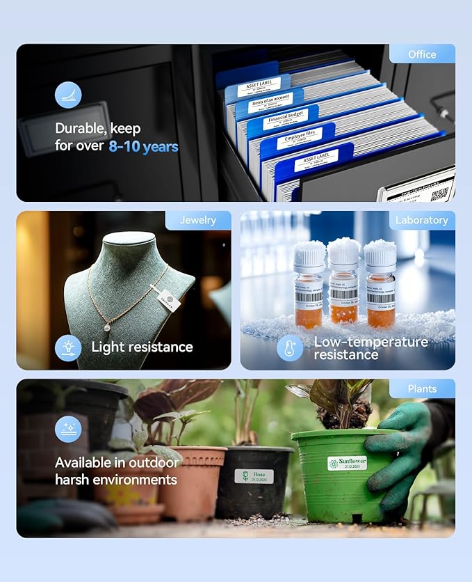 NIIMBOT N1 Label Maker with Tape, Portable Bluetooth Label Printer Support Color Printing, Mini Sticker Labeler Rechargeable for Home Office Small Business Outdoor Storage, White-DeskLoop Office