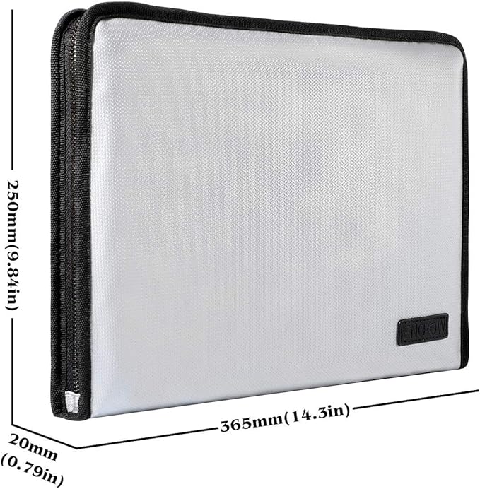 ENGPOW Expanding File Folder Important Document Organizer Fireproof and Waterproof Document Bag with A4 Size 13 Pockets Zipper Closure Non-Itchy Silicone Coated Portable Filing Wallet Pouch(Silver)-DeskLoop Office