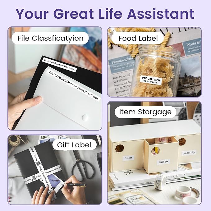 Phomemo D30 Label Makers Machine - Portable Bluetooth Mini Sticker Thermal Label Printer Handheld Rechargeable, Easy to Use for Office Home Organization, Rich Icon Font Multiple Templates-DeskLoop Office