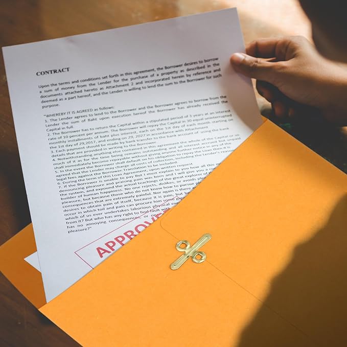 Teling 50 Pcs Manilla Envelopes Clasp Kraft Catalog with Closure for Storing Mailing 28 lb Kraft Envelope Paper for Office Document School Business Home(Yellow,7 * 10)-DeskLoop Office