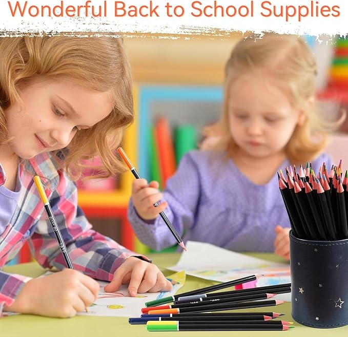 S & E TEACHER'S EDITION Colored Pencils 144Pcs, Pre-sharpened Super Soft Core Lead Coloring Pencils, Kid's Colored pencils,In Drawing Pencils, Woodcase Lead, Bulk Back to School Supplies-DeskLoop Office