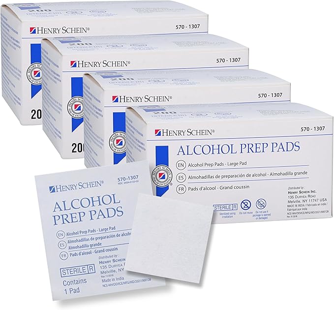 Large Alcohol Prep Pads (4 Boxes, 800 Total) – 70% Isopropyl Alcohol Wipes, Individually Wrapped – 2-Ply, Textured – Skin Prep Alcohol Swabs – Sterile Pads-DeskLoop Office