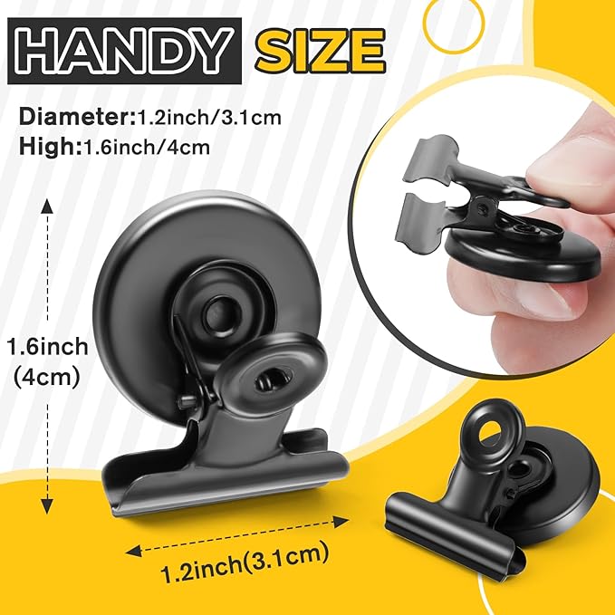 60 Pack Heavy Duty Magnetic Clips, Fridge Refrigerator Magnets, Whiteboard Magnet Clips, Refrigerator Magnets Clip, Non-Scratch Clip Magnets for Whiteboard, Office, Locker, Photo Displays-DeskLoop Office