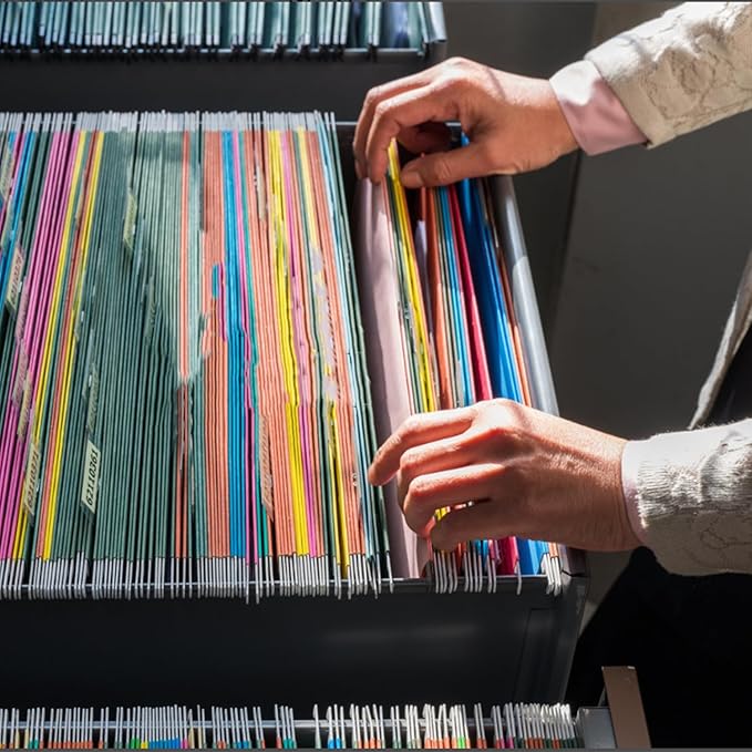 Extra Capacity Hanging File Folders, RAZCC 60 Pack Letter Size Reinforced Hanging Folders with Heavy Duty 2 Inch Expansion for Bulky Files, Filing Cabinet, Adjustable Tabs, Assorted Colors-DeskLoop Office