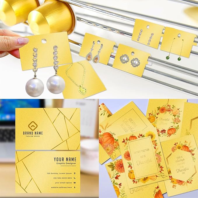 Double Sided Gold Cardstock 8.5 x 11 Metallic Paper, Goefun 100 Sheets 80lb Shimmer Card Stock for Printing, Copy, Invitations, Card Making-DeskLoop Office