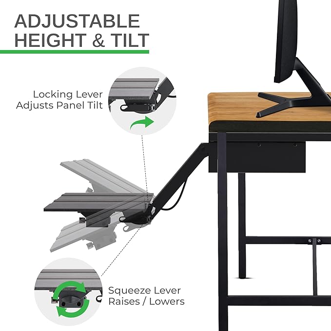 Uncaged Ergonomics KT2-b Under-Desk Adjustable Height & Angle Sit to Stand Up Keyboard Tray with negative tilt Best standing desk computer keyboard holder drawer-DeskLoop Office