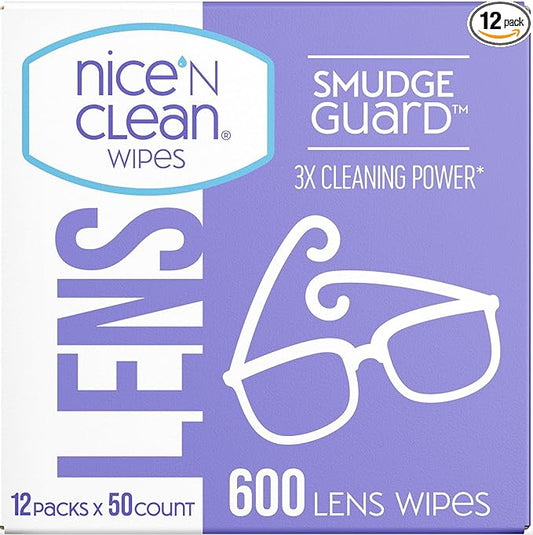 Nice 'N CLEAN SmudgeGuard Lens Wipes (600 Total Wipes) | Individually-Wrapped, Pre-Moistened, Ammonia-Free Lenses Wipes | Lens Cleaning Wipes for Eyeglasses, Camera Lens, Goggles, Sunglasses-DeskLoop Office