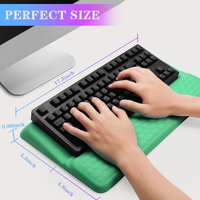 Computer Keyboard Stand with Wrist Rest, Ergonomic Tilted Keyboard Holder - Keyboard Riser with Wrist Pad - Keyboard Tray Support for Office Home - Green-DeskLoop Office