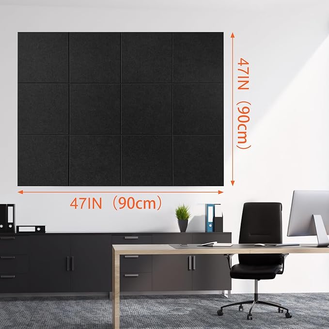 Cork Boards for Walls 48" x 36" Felt Board Alternative, 12 Pack Felt Wall Tiles Bulletin Board, Large Cork Board for Office Pin Board Tack Board Cork Boards-DeskLoop Office