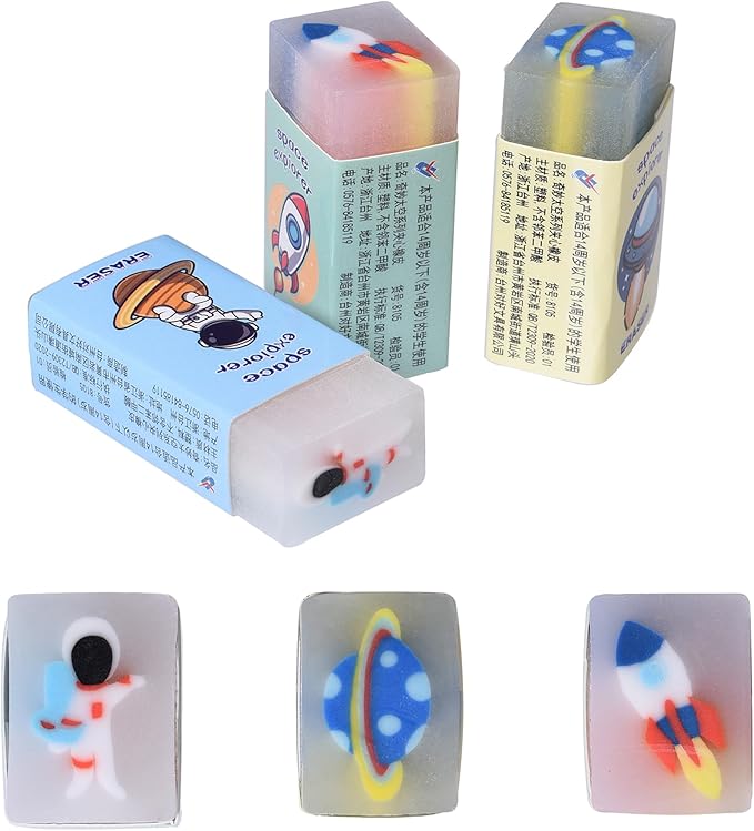 18Pcs Cute Outer Space Themed Erasers for Kids Bulk, Kawaii Fun Pencil Jelly Erasers for School Classroom Supplies Prize Gifts Party Favors-DeskLoop Office