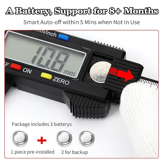 Digital Caliper, Esydon Upgraded Calipers 6 inch, Measuring Tool, Electronic Ruler, with Large LCD Screen, Auto-Off Feature, Inch and Millimeter Conversion, Plastic Case, Perfect for Household, DIY-DeskLoop Office