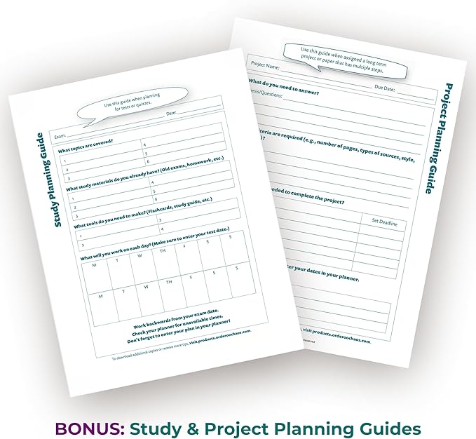 Order Out Of Chaos Academic Planner 2025-2026 Daily Weekly and Monthly Calendar, School Agenda Book, July 2025-June 2026 planner 8.5x8.25 Homework Organizer (Raspberry)-DeskLoop Office