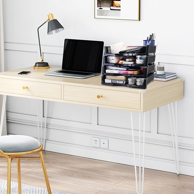 Ggbin 6 Tier Desktop A4 Paper Storage Tray, Stackable File Organizer Trays, Black-DeskLoop Office