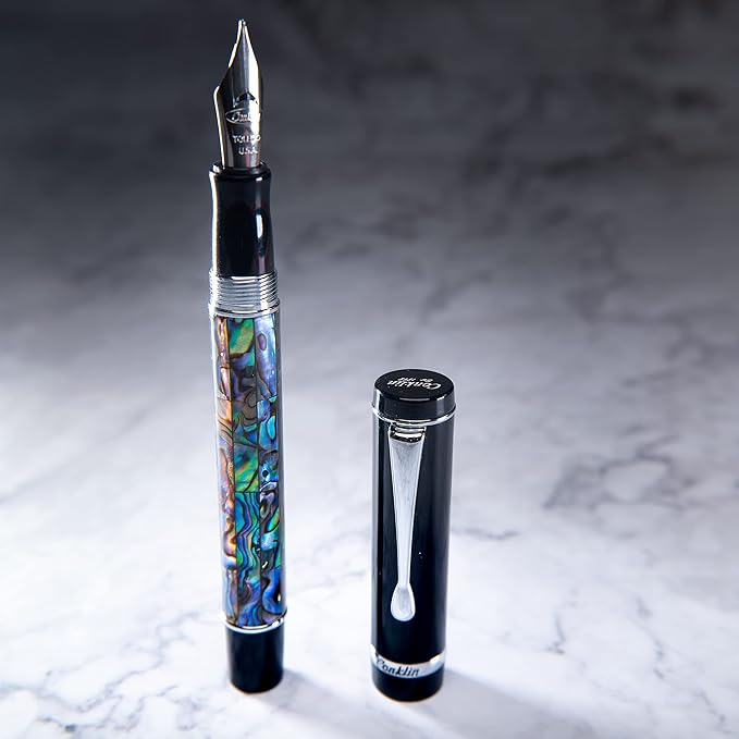 Conklin Duragraph Fountain Pen Abalone Nights - Broad Nib, Elegant Writing Instrument with Stunning Abalone Finish-DeskLoop Office