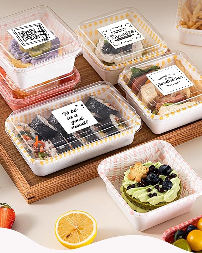 2 Inch White Square Thermal Sticker Labels, Self-Adhesive Direct Thermal Labels,DIY Design, QR Code, Name Tag, Brand Label,Gift Label (White 600 PCS/1 Roll)-DeskLoop Office