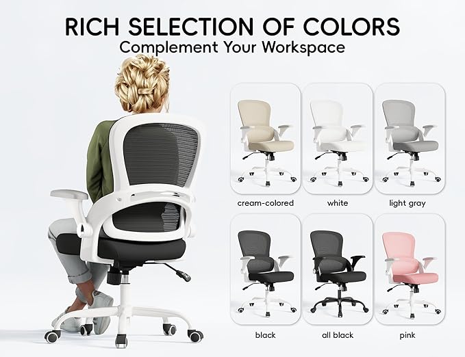 TRALT Beige Gaming Chair - Ergonomic Office Chair with Back Support, Home Office Desk Chairs, Computer Chair, 330lbs Wide Seat Big and Tall Office Chair for Professionals (White Black)-DeskLoop Office