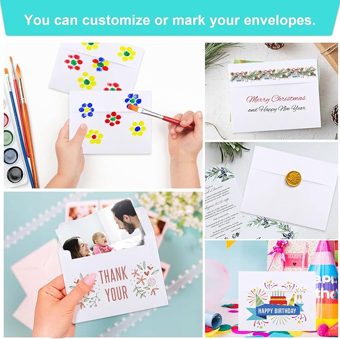 70 Packs Invitation Envelopes, A2 Envelopes White, Postcard Envelopes, Envelopes for 4.5x5.5 Cards, Envelopes for Invitations, Envelopes Self Seal for Photos RSVP, Greeting Cards-DeskLoop Office