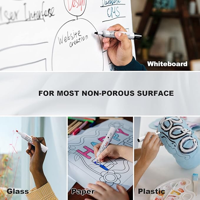 Comix Low Odor Dry Erase Markers, Chisel Tip White Board Markers, 36 Bulk 4 Colors Thick Markers for Kids Teachers-DeskLoop Office