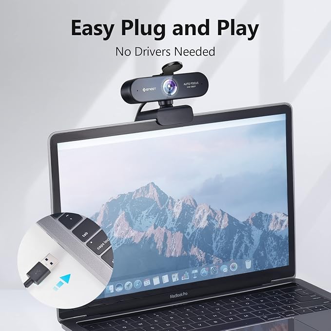 1080P Webcam with Microphone, eMeet Nova AutoFocus HD Webcam, 96°View Web Camera w/ 2 De-Noise Mics for Laptop/Desktop, Plug & Play USB Streaming Computer Camera for Conference/Calling/Teaching/Gaming-DeskLoop Office