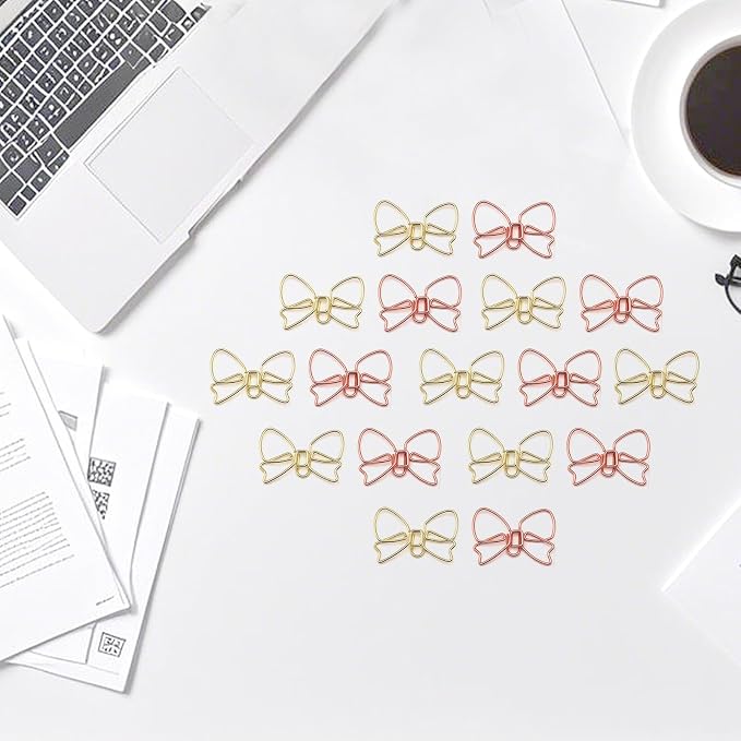 50 Pcs Bow Paper Clips – Bow Planner Clips, Office & School Supplies, Desk - Image 6