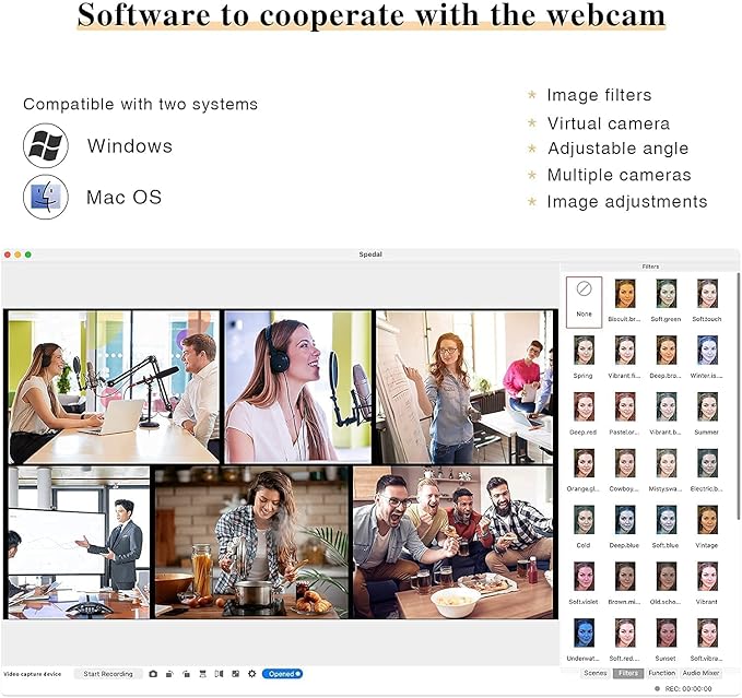 Spedal Webcam 1080P 30fps, HD Computer Webcam with Microphone for Desktop,100 Degrees Wide Angle Web Camera for Zoom Xbox YouTube Skype FaceTime Hangouts-DeskLoop Office