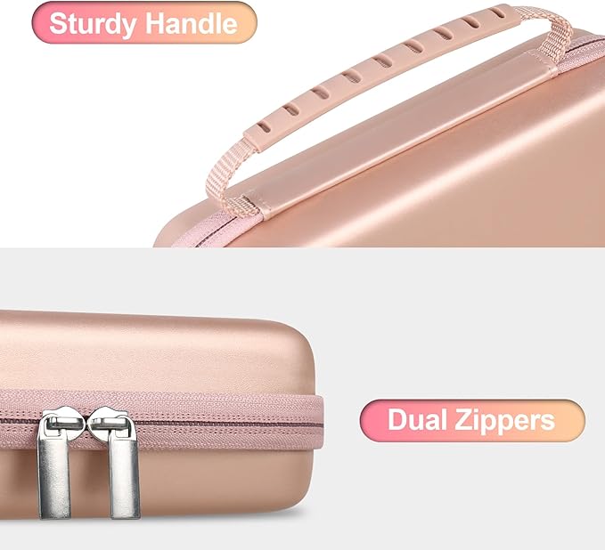 BOVKE Calculator Travel Case for Texas Instruments TI-Nspire CX II CAS/CX II/CX/CX CAS Graphing Calculators and More - Mesh Pocket for USB Charging Cables and Other School Supplies, Rose Gold-DeskLoop Office