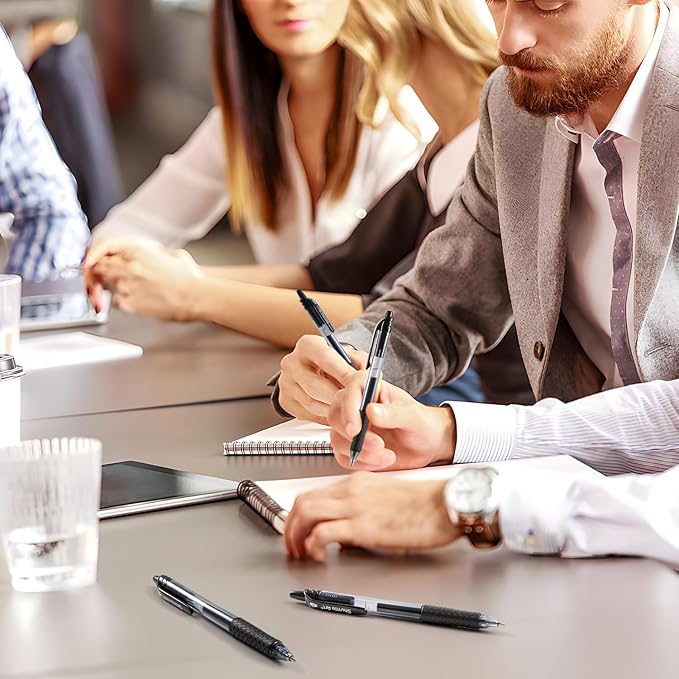 Shuttle Art Black Gel Pens, 70 Pack Retractable Medium Point Rollerball Gel Ink Pens Smooth Writing with Comfortable Grip for Office School Home Work-DeskLoop Office