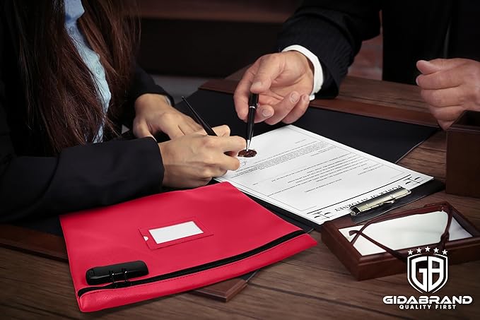 Pink Notary Bag | 14x11 inch | Locking Zipper Case for Notary Kit, Stamp, Embosser, Ink Pad, and Valuables-DeskLoop Office