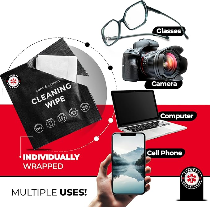 400 Eyeglass Cleaning Wipes + Microfiber Cloth for Eyeglasses & Lens Cleaner | Pre-Moistened, Individually Wrapped, Less Alcohol Formula | Lens Wipes for Eyeglasses, Eye Glasses, Lenses & Screen-DeskLoop Office