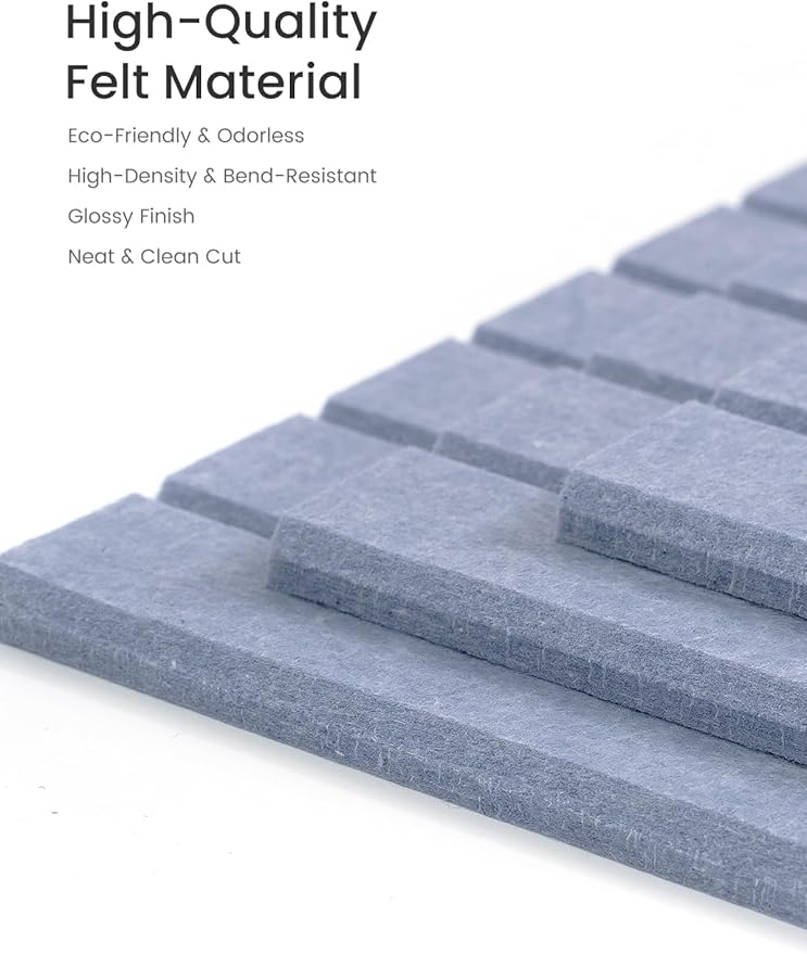 Bumusty Large Cork Board Alternative-36 x24 Felt Bulletin Board Tiles, with 30 Pushpins, 40 Adhesive Tabs, 6-Pack Slat Wall Paneling, Cork Boards for Office Push Pin Board Felt Board-Soft Periwinkle-DeskLoop Office