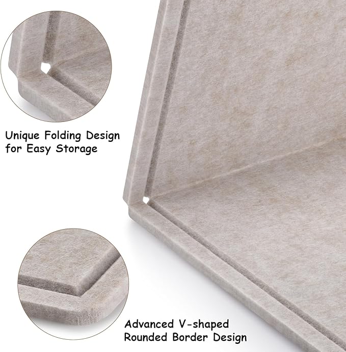 Large Bulletin Board, Foldable 60x36 Inches Cork Board Alternative, Large Felt Board Decorative Pin Board for Wall, Foldable Photo Board Self-Adhesive Vision Board with 36 Pushpins Light Khaki-DeskLoop Office