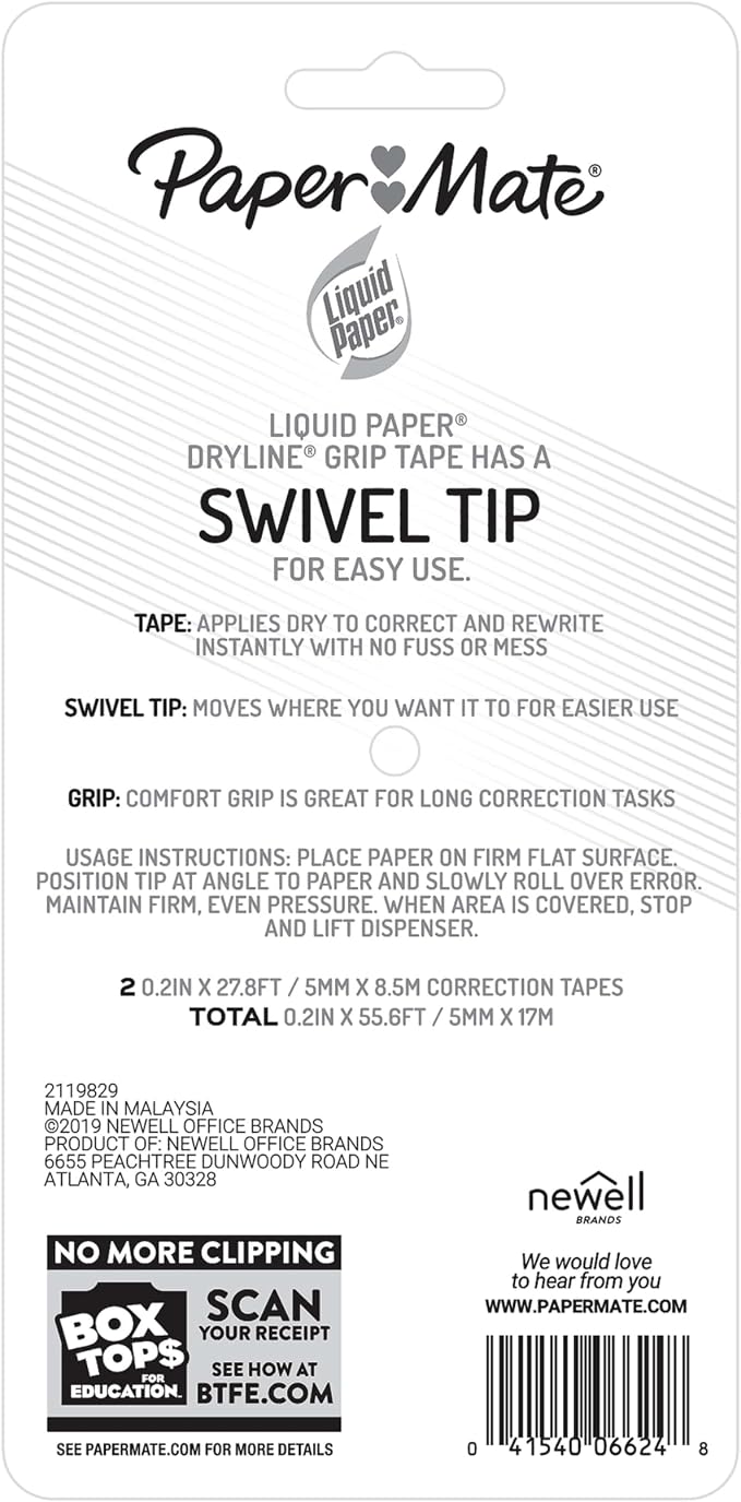Paper Mate Liquid Paper DryLine Grip Correction White Tape - Image 7