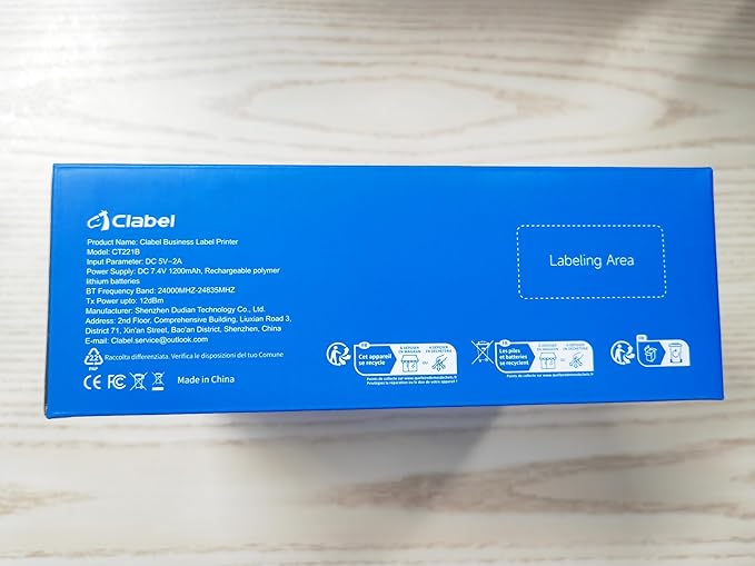 CLABEL Thermal Label Maker Machine: 221B Bluetooth Label Maker Machine with Tape Mini Sticker Printer Barcode Printer Compatible with Smartphone with 3 Roll 40x30mm,50x30mm,50x80mm Label (Black)-DeskLoop Office