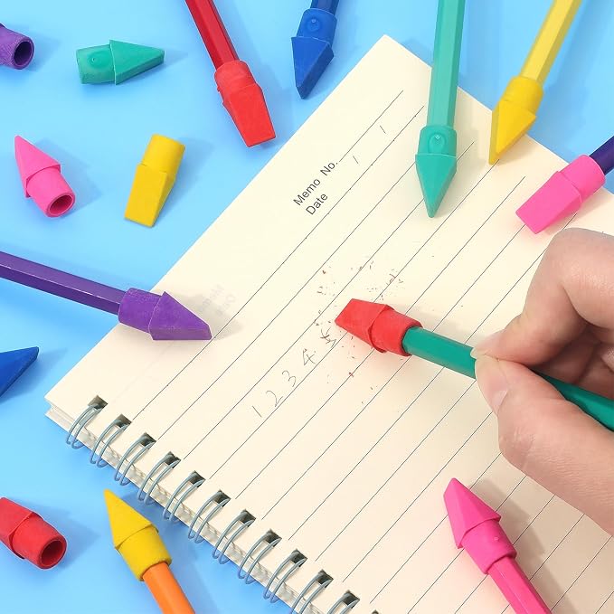 Tamaki 60 Pack Erasers for Pencils, Pencil Top Erasers Cap Erasers, Toppers - Image 7