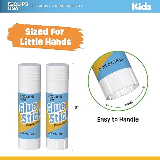 Glue Sticks Bulk (48 Pack), Washable Glue Sticks for Kids, Craft Glue for School Supplies, .28 oz, 8 Grams (48 Pack)-DeskLoop Office