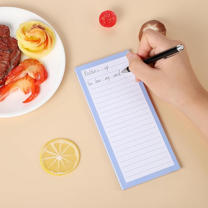 4 Pack Magnetic Note Pad for Fridge with Pen Holder, Totally 200 Sheets Magnetic To Do List, Grocery List, Shopping List, Memo Pads for Refrigerator(Light Color)-DeskLoop Office