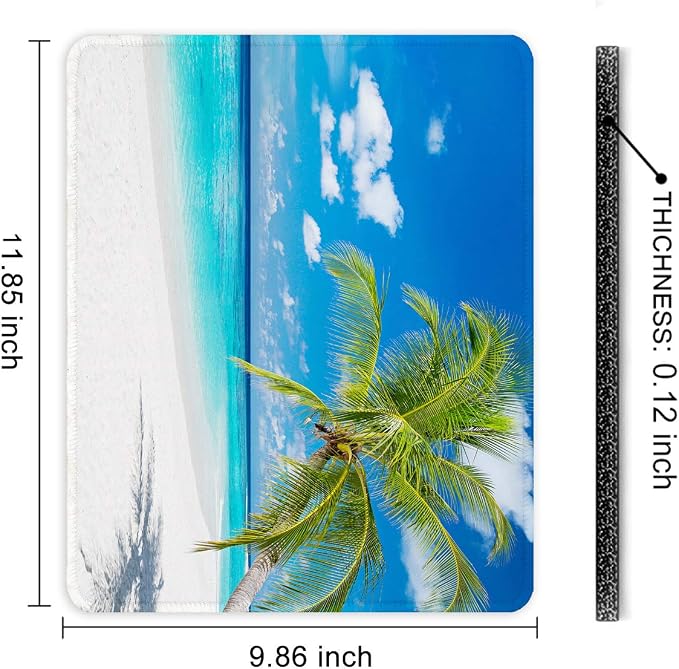 Auhoahsil Mouse Pad, 12 x 10 in Summer Beach Theme Computer Mouse Pad - Image 7