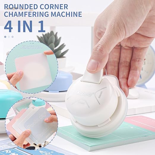 Kaluofan Corner Rounder Punch, 2024 Upgraded 4 in 1 Corner Punch (Inside Rounded Corner+R4mm+R7mm+R10mm), Paper Corner Rounder, Punches for Crafts, DIY Projects, Photo, Card, Scrapbooking Making-DeskLoop Office