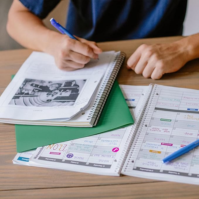 Order Out Of Chaos Academic Planner 2025-2026 Daily Weekly and Monthly Calendar, School Agenda Book, July 2025-June 2026 planner 8.5x8.25 Homework Organizer (Raspberry)-DeskLoop Office