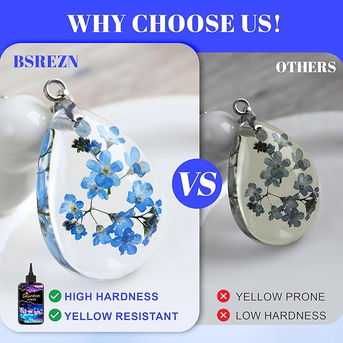 Bsrezn 1000g UV Cure Resin Kit with Mica Powders of 6 Colors, Premixed Resin for Jewelry Making and Craft Decoration(1 x 1000g)