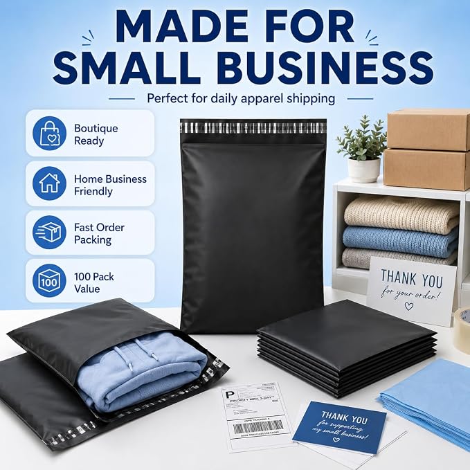 Fuxury Large Poly Mailers 14.5x19" 100Pcs, Shipping Bags - Image 9