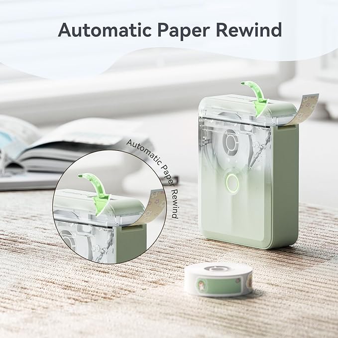 NIIMBOT D110 Upgraded Version Mini Label Maker Machine with Tape, Portable Bluetooth Thermal Printer, Sticker Labeler with Multiple Templates for Office Organization Home Kitchen School, Green-DeskLoop Office