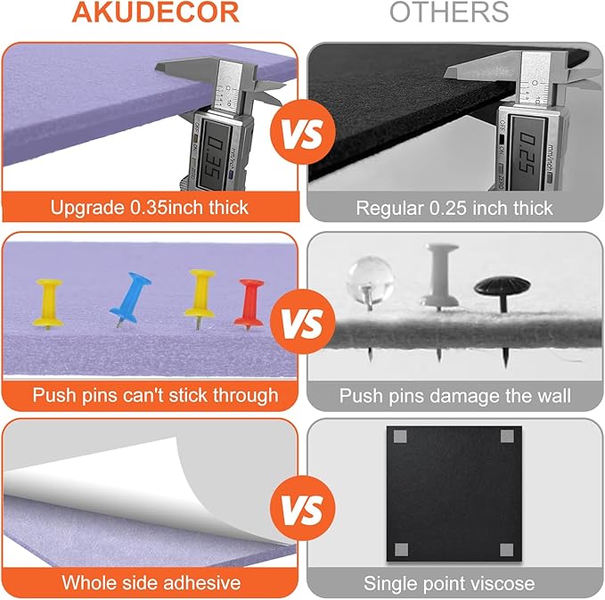 Cork Boards for Walls 48" x 36" Felt Board Alternative, 12 Pack Felt Wall Tiles Bulletin Board, Large Cork Board for Office Pin Board Tack Board Cork Boards-DeskLoop Office