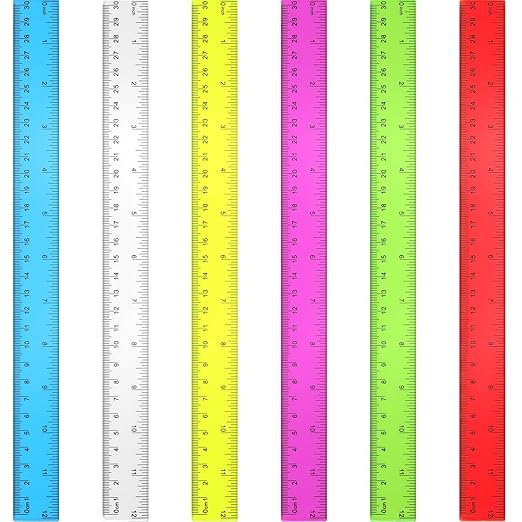 30 Pack Clear Ruler Plastic Rulers 12 Inch Transparent Assorted Color Kids Ruler Bulk for School with Centimeters Millimeter and Inches, Measuring Tools for Student School Office Home-DeskLoop Office
