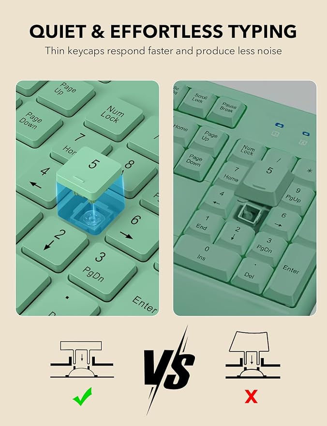 Wireless Keyboard and Mouse Combo - Full-Sized Ergonomic Keyboards with Wrist Rest, Phone Holder, Sleep Mode, Silent 2.4GHz Cordless Combo for Computer, Laptop, PC, Mac, Windows -Trueque-DeskLoop Office