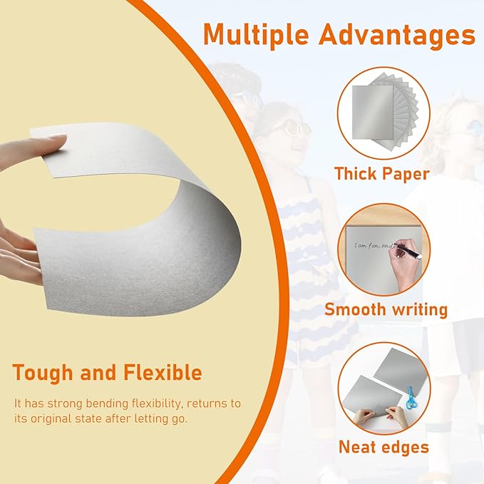 28 Sheets Silver Shimmer Cardstock 8.5 x 11 Craft Paper, 92lb Premium Glossy Grey Paper Card Stock for Wedding, Scrapbooking, Business Cards, Making Cards, Menus-DeskLoop Office